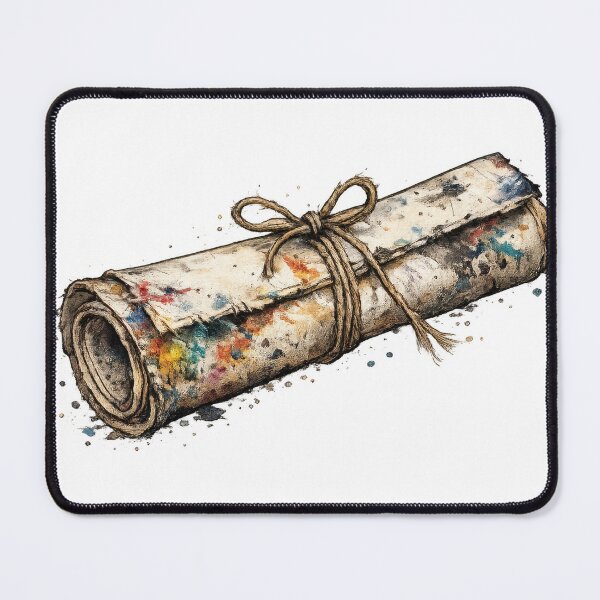 Item preview, Colorful Rolled Parchment Scroll with Paint Splatter Art designed and sold by jgvisualarts.