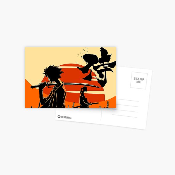 Sonnenuntergang Samurai Postkarte