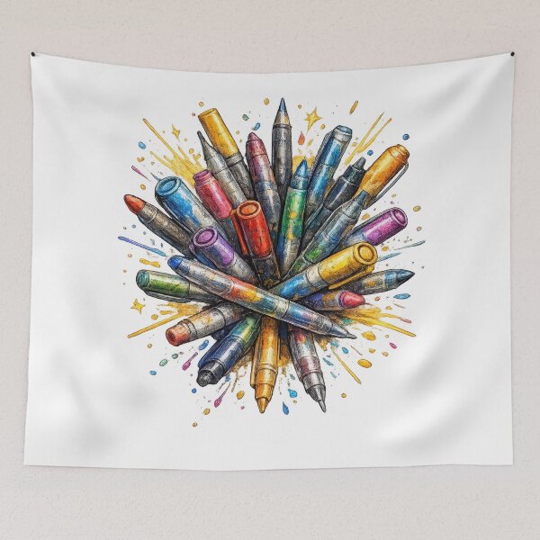 Item preview, Colorful Crayons Starburst Explosion Art designed and sold by jgvisualarts.