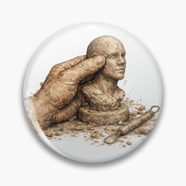 Item preview, Hands Sculpting a Clay Head Artistic Illustration designed and sold by jgvisualarts.