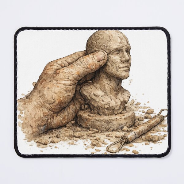 Item preview, Hands Sculpting a Clay Head Artistic Illustration designed and sold by jgvisualarts.