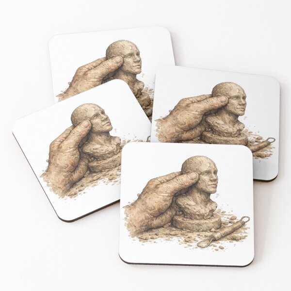 Item preview, Hands Sculpting a Clay Head Artistic Illustration designed and sold by jgvisualarts.