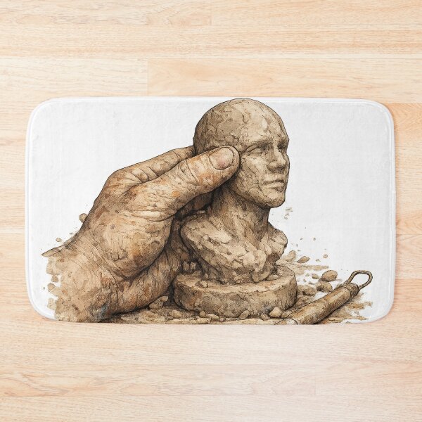 Item preview, Hands Sculpting a Clay Head Artistic Illustration designed and sold by jgvisualarts.