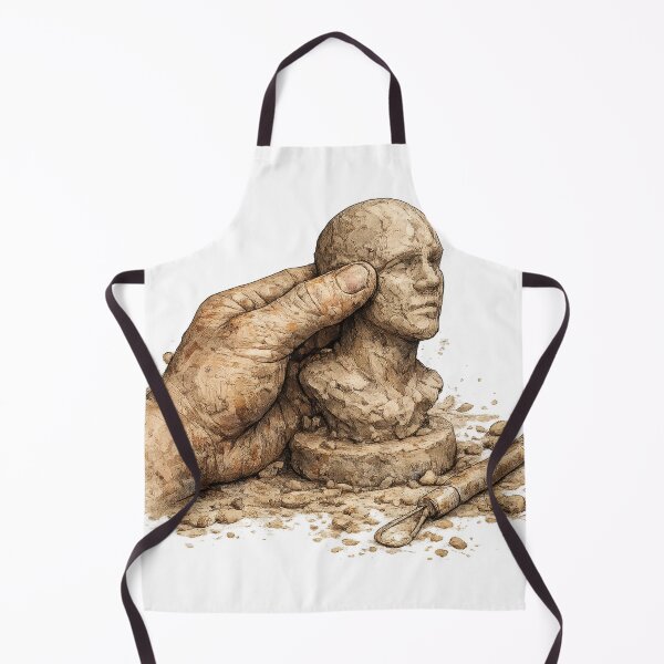 Item preview, Hands Sculpting a Clay Head Artistic Illustration designed and sold by jgvisualarts.
