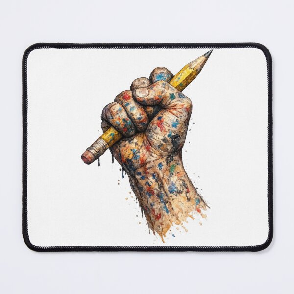 Item preview, Artist Hand Holding Pencil with Colorful Paint Splatter designed and sold by jgvisualarts.