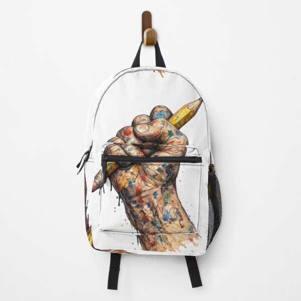 Item preview, Artist Hand Holding Pencil with Colorful Paint Splatter designed and sold by jgvisualarts.