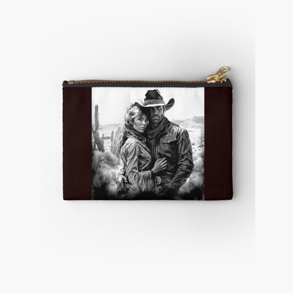 Item preview, Black and White Western Cowboy Couple Desert Romance designed and sold by inkoutninja.