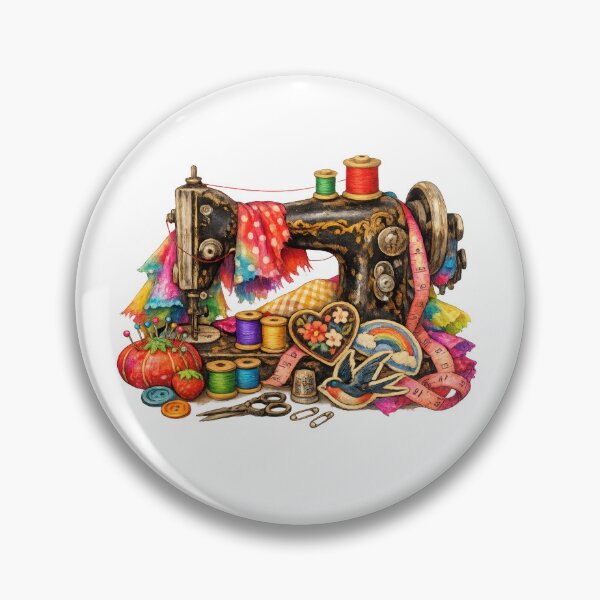 Item preview, Vintage Sewing Machine Colorful Thread and Supplies designed and sold by jgvisualarts.