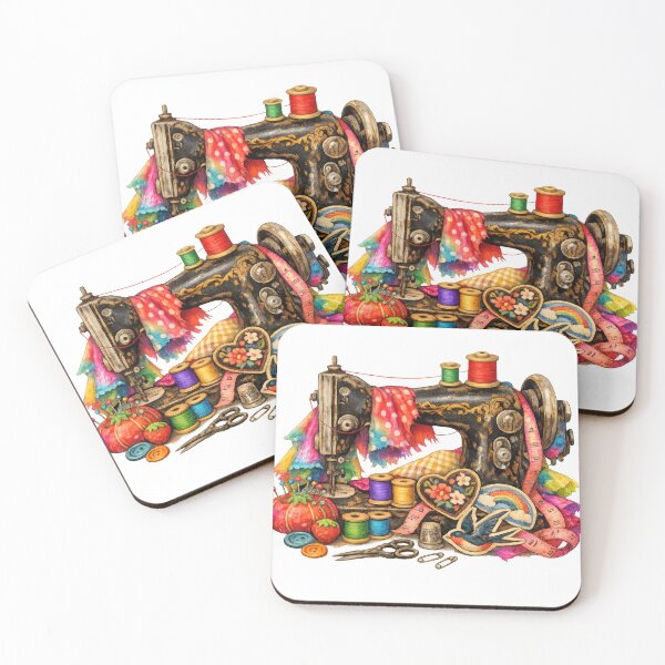 Item preview, Vintage Sewing Machine Colorful Thread and Supplies designed and sold by jgvisualarts.