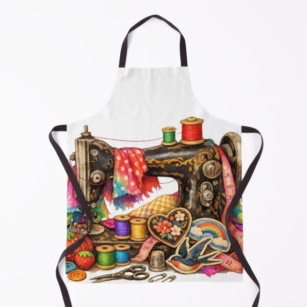 Item preview, Vintage Sewing Machine Colorful Thread and Supplies designed and sold by jgvisualarts.