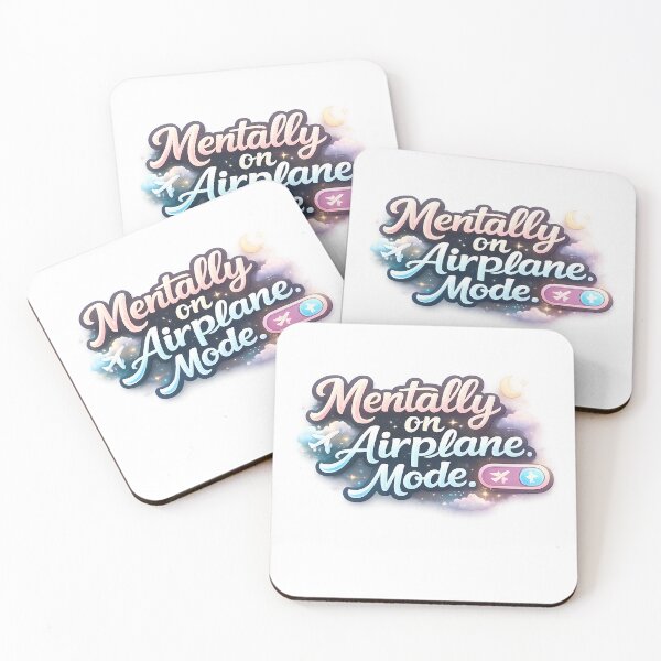 Item preview, Mentally on Airplane Mode – Aesthetic Travel Quote Dreamy Typography Design designed and sold by Neon Wolf Studio.