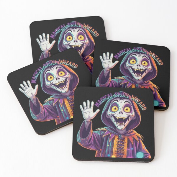 Item preview, Magical Skull Wizard - Creepy Cute Colorful Fantasy Character designed and sold by M3A Art.