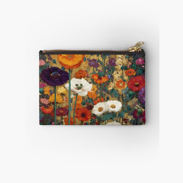 Item preview, Art Nouveau blooming flowers and golden dragon flies (Klimt style) designed and sold by MagicStrawberry.