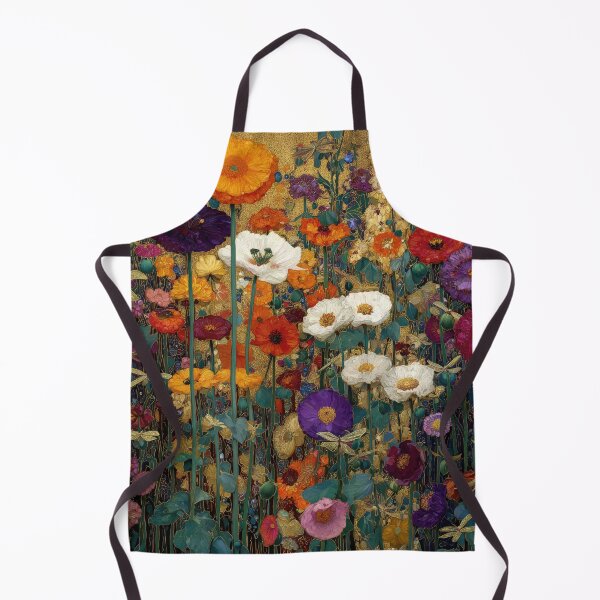 Item preview, Art Nouveau blooming flowers and golden dragon flies (Klimt style) designed and sold by MagicStrawberry.
