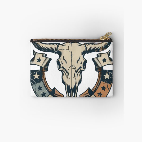 Item preview, Vintage Western Bull Skull Badge Emblem Art designed and sold by Bloomkept.