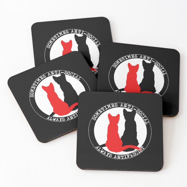 Item preview, Antifa Cats Sometimes Social Always Antfasist designed and sold by TEEGENIE.