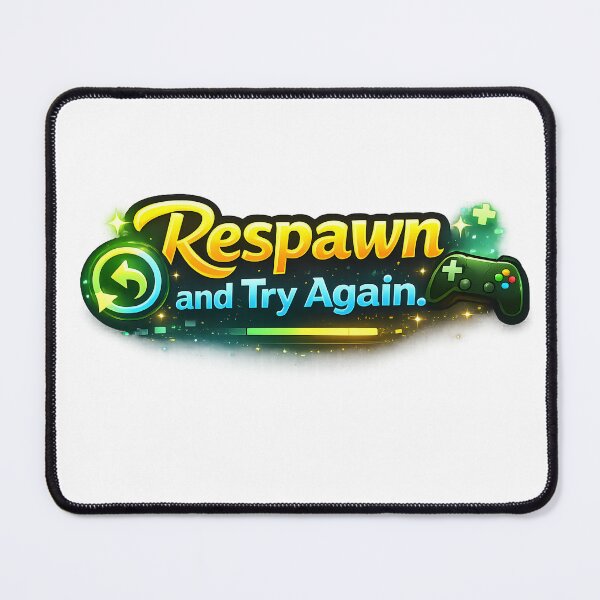 Item preview, Respawn and Try Again – Motivational Gamer Quote Neon Gaming Design designed and sold by Neon Wolf Studio.