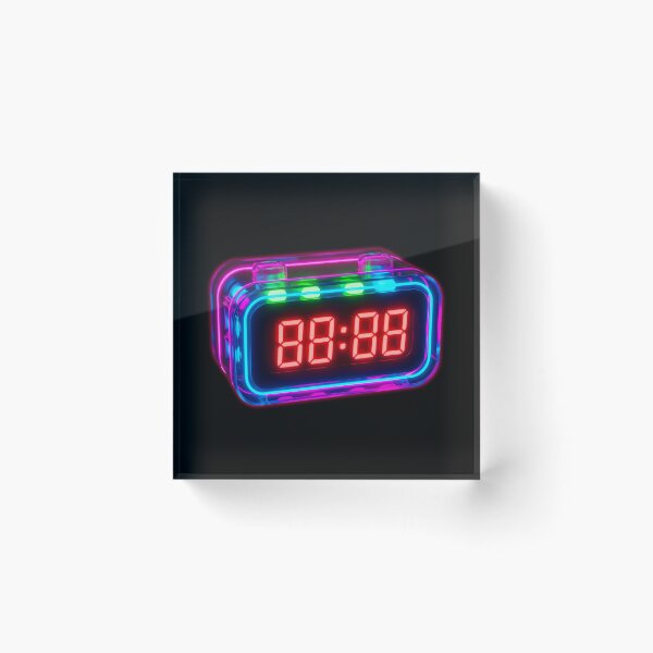 Item preview, Neon Digital Alarm Clock - Cyberpunk Transparent Tech Art designed and sold by powersunlight.