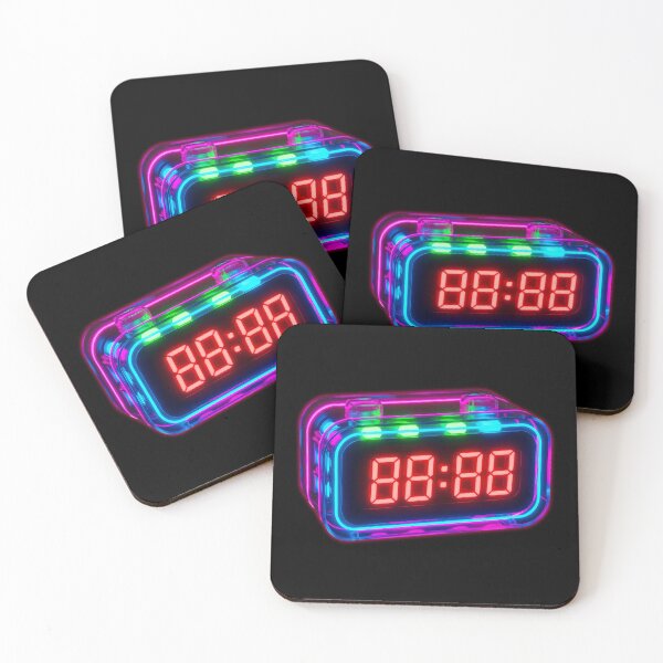 Item preview, Neon Digital Alarm Clock - Cyberpunk Transparent Tech Art designed and sold by powersunlight.