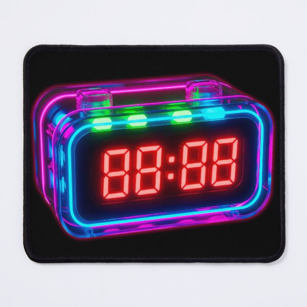 Item preview, Neon Digital Alarm Clock - Cyberpunk Transparent Tech Art designed and sold by powersunlight.
