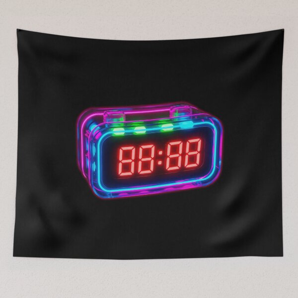 Item preview, Neon Digital Alarm Clock - Cyberpunk Transparent Tech Art designed and sold by powersunlight.