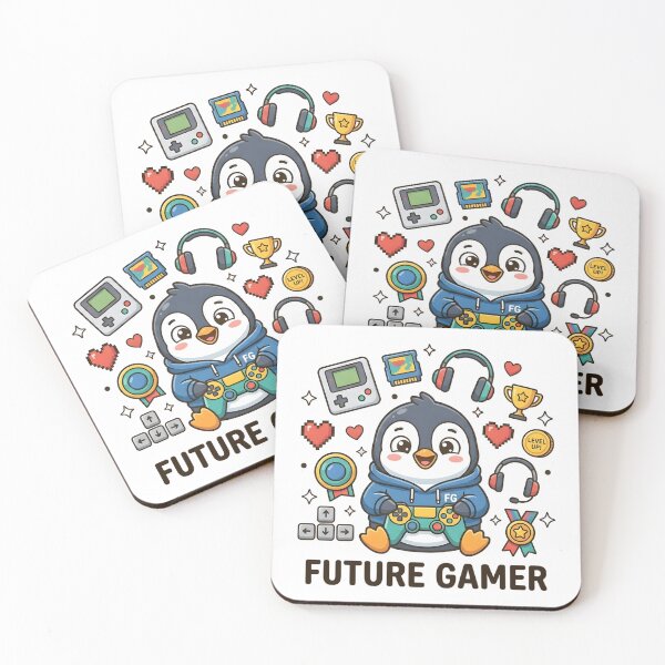 Item preview, Cute Penguin Future Gamer Kids T-Shirt – Funny Gaming Penguin designed and sold by DIRTYSKETCHH.