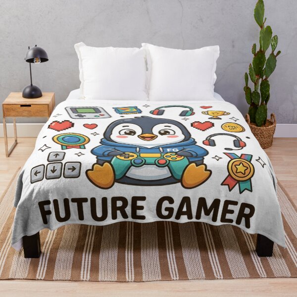 Item preview, Cute Penguin Future Gamer Kids T-Shirt – Funny Gaming Penguin designed and sold by DIRTYSKETCHH.