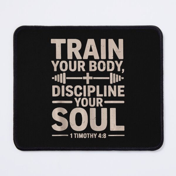 Item preview, Train Your Body Discipline Your Soul Christian Fitness Quote designed and sold by eliramaison.