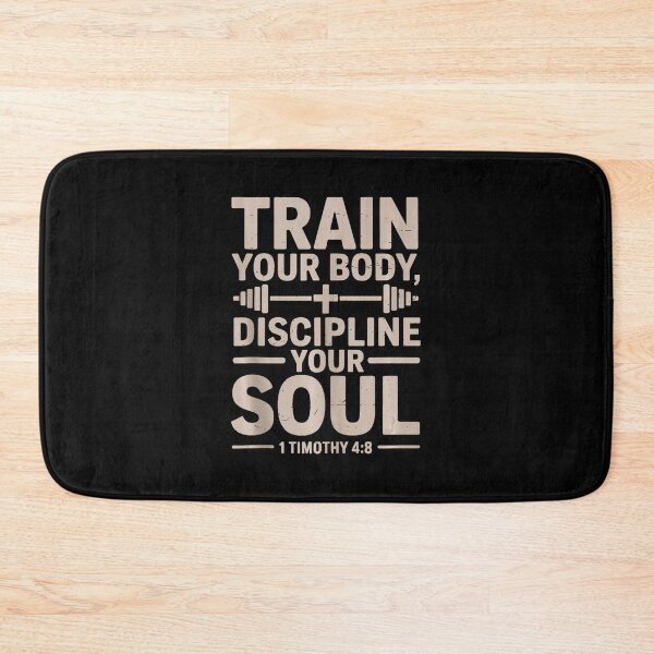 Item preview, Train Your Body Discipline Your Soul Christian Fitness Quote designed and sold by eliramaison.