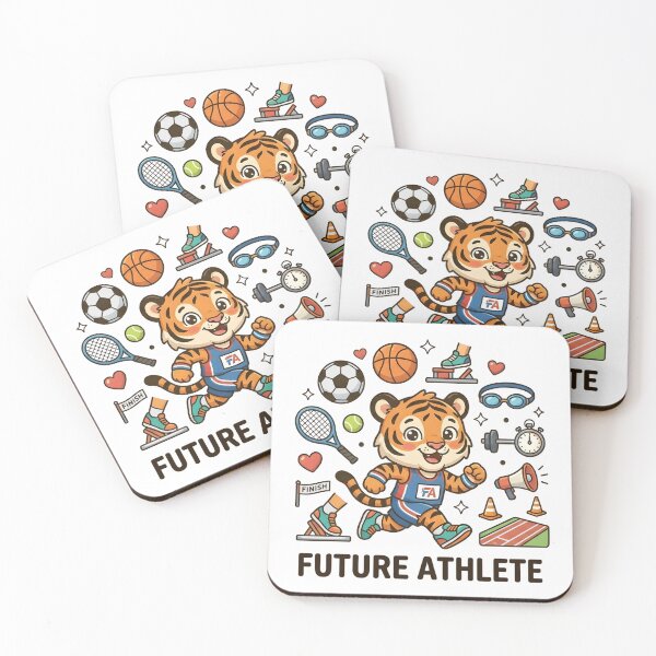 Item preview, Cute Tiger Future Athlete Kids T-Shirt – Sporty Tiger Cartoon designed and sold by DIRTYSKETCHH.