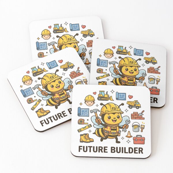 Item preview, Cute Bee Future Builder Kids T-Shirt – Funny Construction Bee designed and sold by DIRTYSKETCHH.