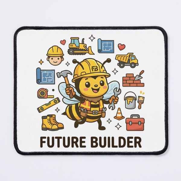 Item preview, Cute Bee Future Builder Kids T-Shirt – Funny Construction Bee designed and sold by DIRTYSKETCHH.