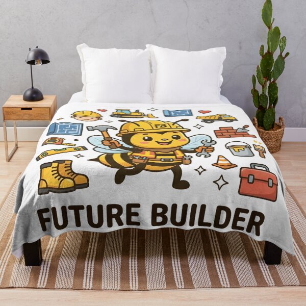Item preview, Cute Bee Future Builder Kids T-Shirt – Funny Construction Bee designed and sold by DIRTYSKETCHH.