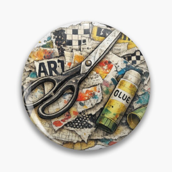 Item preview, Arts and Crafts Collage with Scissors and Glue designed and sold by jgvisualarts.