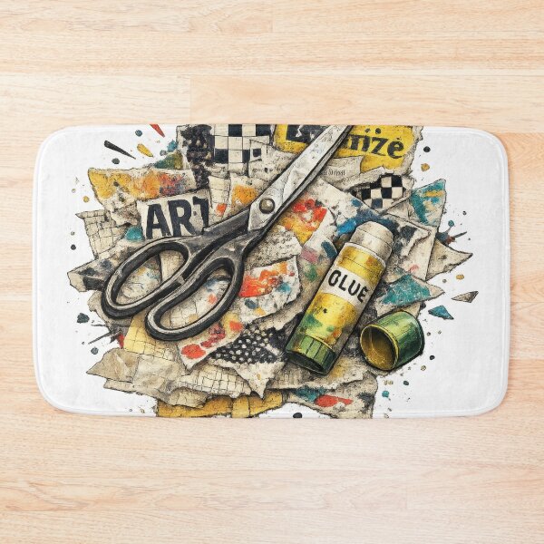 Item preview, Arts and Crafts Collage with Scissors and Glue designed and sold by jgvisualarts.