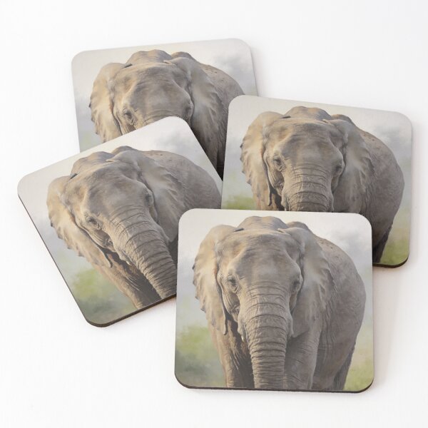 Item preview, Elephant Wall Art – Calm Safari Wildlife Portrait Print designed and sold by QuietCanvasArtworks.