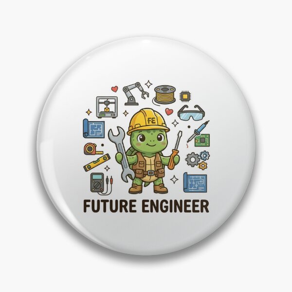 Item preview, Cute Turtle Future Engineer Kids T-Shirt – Smart Turtle Cartoon designed and sold by DIRTYSKETCHH.