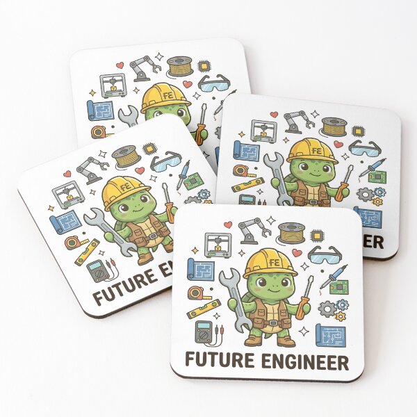 Item preview, Cute Turtle Future Engineer Kids T-Shirt – Smart Turtle Cartoon designed and sold by DIRTYSKETCHH.