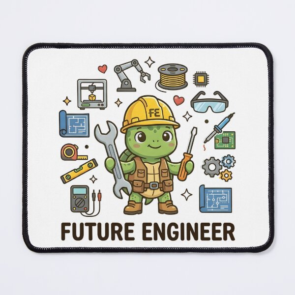 Item preview, Cute Turtle Future Engineer Kids T-Shirt – Smart Turtle Cartoon designed and sold by DIRTYSKETCHH.