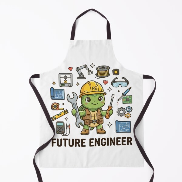 Item preview, Cute Turtle Future Engineer Kids T-Shirt – Smart Turtle Cartoon designed and sold by DIRTYSKETCHH.