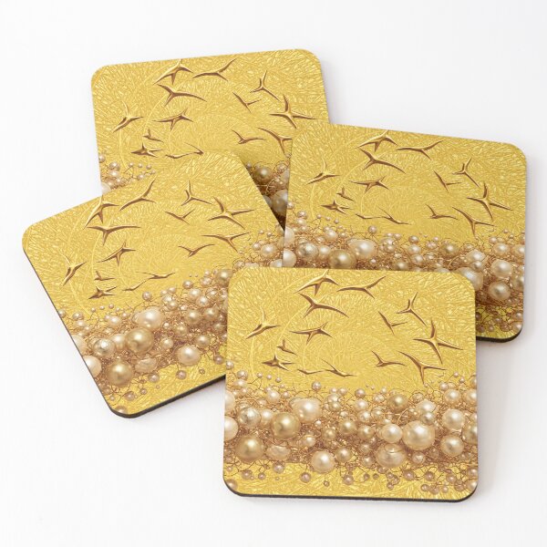 Item preview, Luxury Gold Pearls Abstract Birds Design designed and sold by PixorStudio.
