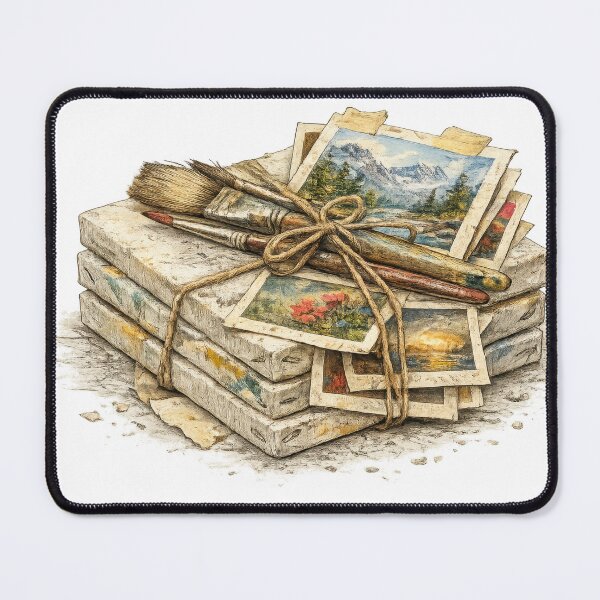 Item preview, Vintage Postcards Bundle with Art Supplies Watercolor designed and sold by jgvisualarts.