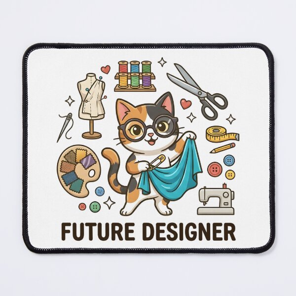 Item preview, Cute Cat Future Designer Kids T-Shirt – Creative Cat Cartoon designed and sold by DIRTYSKETCHH.