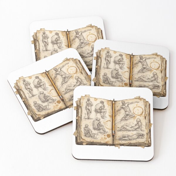 Item preview, Vintage Anatomy Sketchbook Figure Drawing Art designed and sold by jgvisualarts.