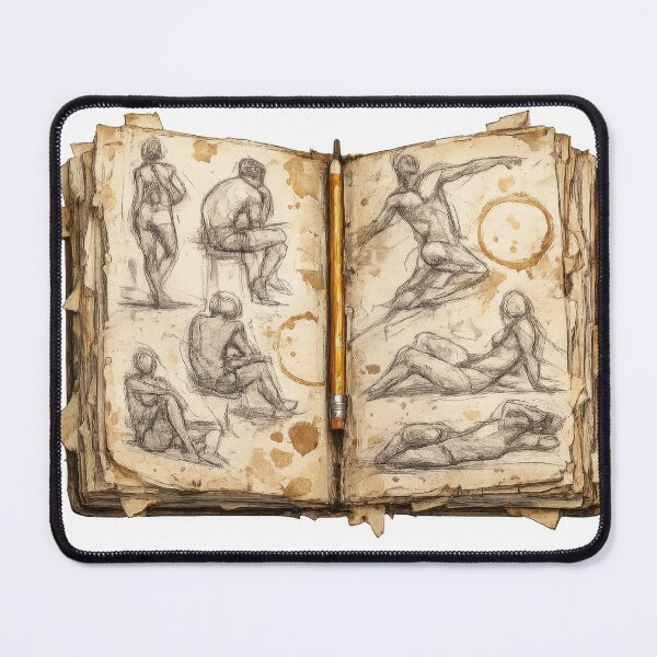 Item preview, Vintage Anatomy Sketchbook Figure Drawing Art designed and sold by jgvisualarts.