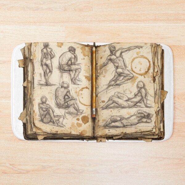 Item preview, Vintage Anatomy Sketchbook Figure Drawing Art designed and sold by jgvisualarts.