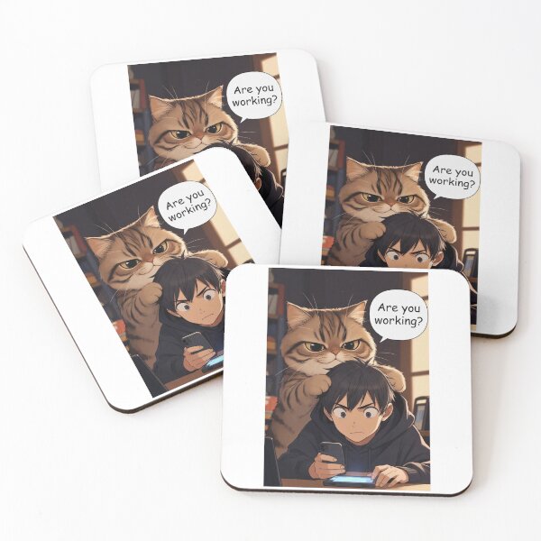 Item preview, 監視猫の「働いてる？」 designed and sold by nyankojikan.