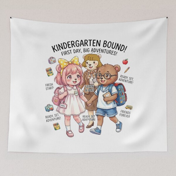 Item preview, Kindergarten Bound Bears - Cute Anime First Day of School designed and sold by VibranPalette.