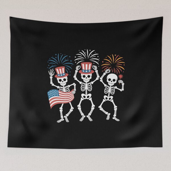Item preview, 4th July Skeletons Fireworks Patriotic designed and sold by yamismaous.