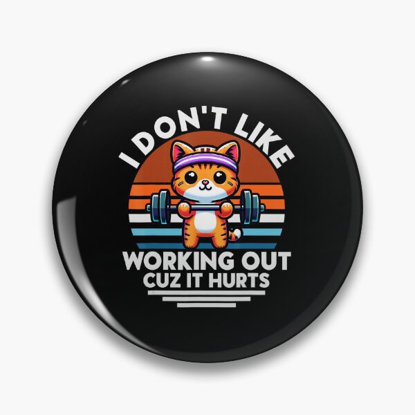 Item preview, I Don’t Like Working Out Cuz It Hurts Funny Cat Gym  designed and sold by eliramaison.